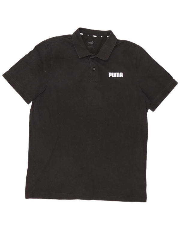 PUMA Polo para hombre grande de algodón negro