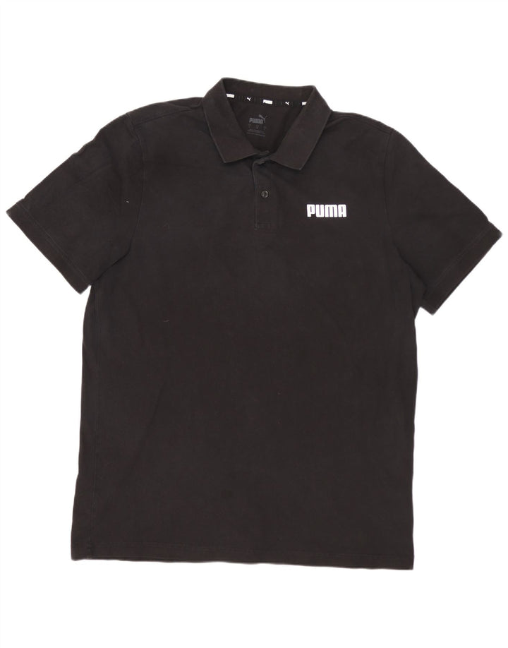 PUMA Polo para hombre grande de algodón negro