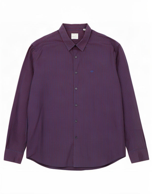 Dockers Camisa Hombre XL Azul Marino Rayas Algodón