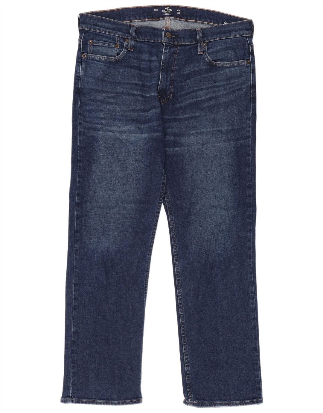 Vaqueros Hollister Hombre Flex Rectos W34 L30 Azul
