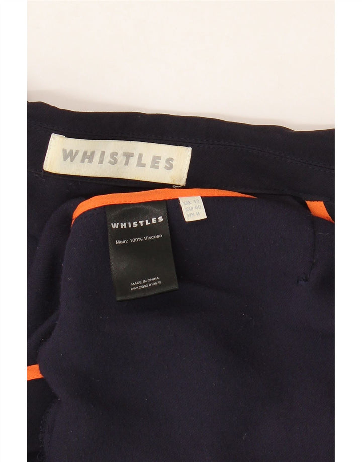 WHISTLES Chaqueta tipo blazer abierta para mujer UK 12 Medium Azul marino Viscosa