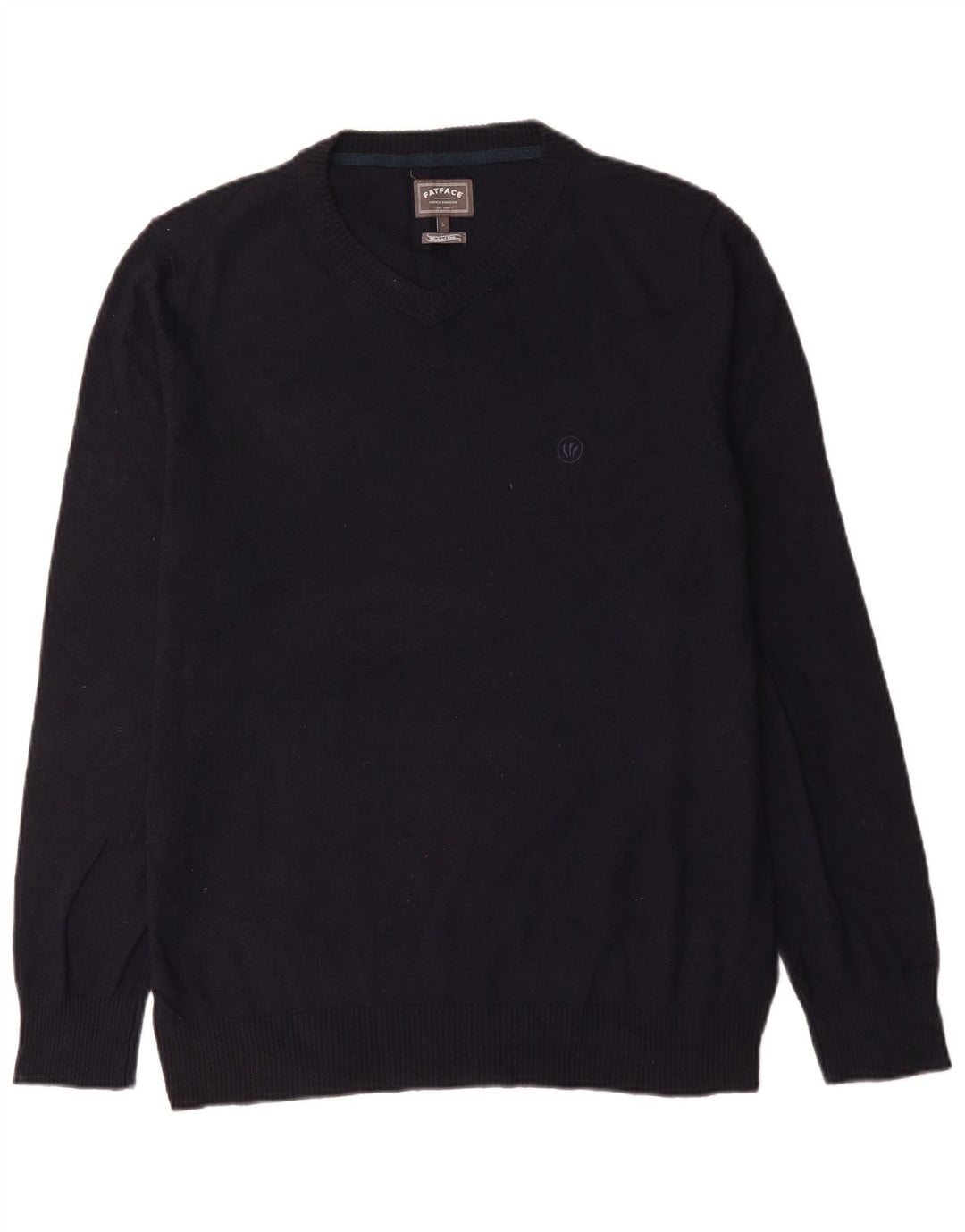 Jersey con cuello en V para hombre Fat Face Large Azul marino Algodón