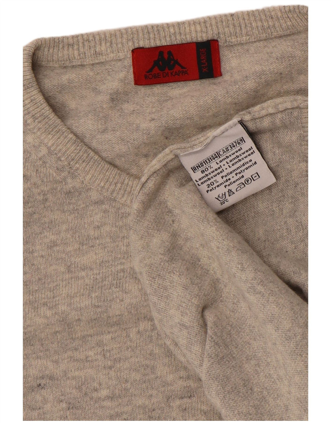 Kappa Jersey De Cuello Redondo Hombre XL Lana Gris