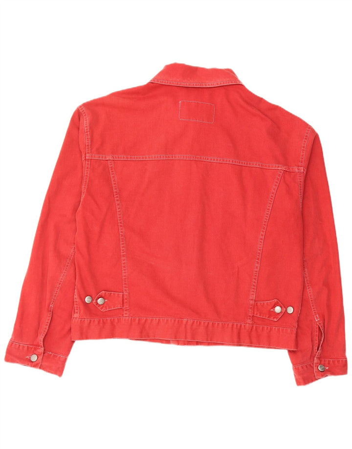 Sisley Chaqueta vaquera para hombre UK 38 Algodón rojo mediano