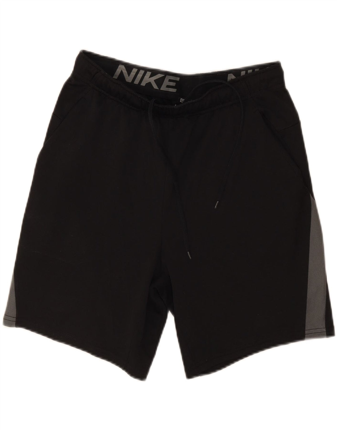 Pantalones cortos deportivos Nike Dri Fit Standard para hombre, poliéster color block, color negro mediano
