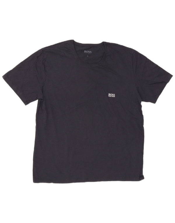 Hugo Boss Hombre Camiseta Top XL Azul Marino Algodón
