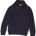 Tommy Hilfiger Suéter con cuello tipo chal para hombre Azul marino mediano