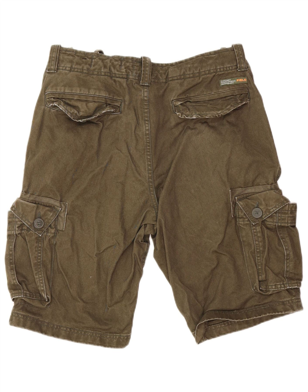 SUPERDRY Shorts cargo para hombre W32 Medium Khaki Cotton