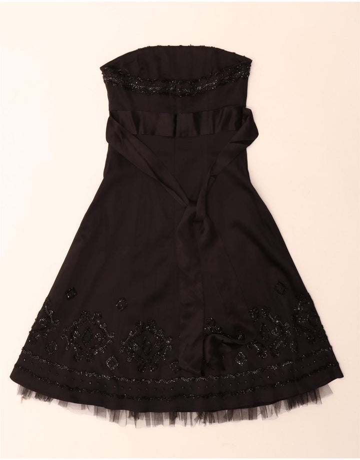 Vestido sin tirantes para mujer de Warehouse UK 8 Small Acetato negro