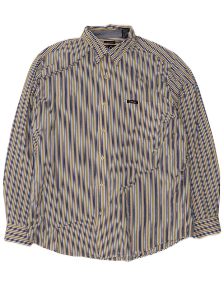 Chaps Camisa de corte regular para hombre de algodón a rayas azules grandes