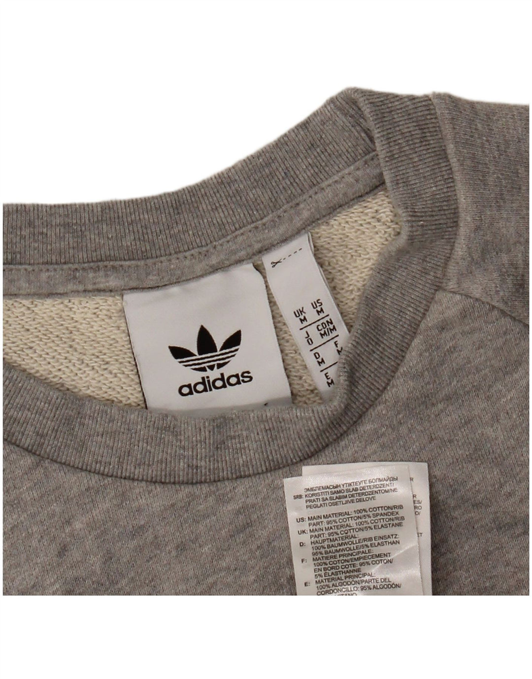 Sudadera ADIDAS Hombre Jumper Gris Medio Algodón Moteado