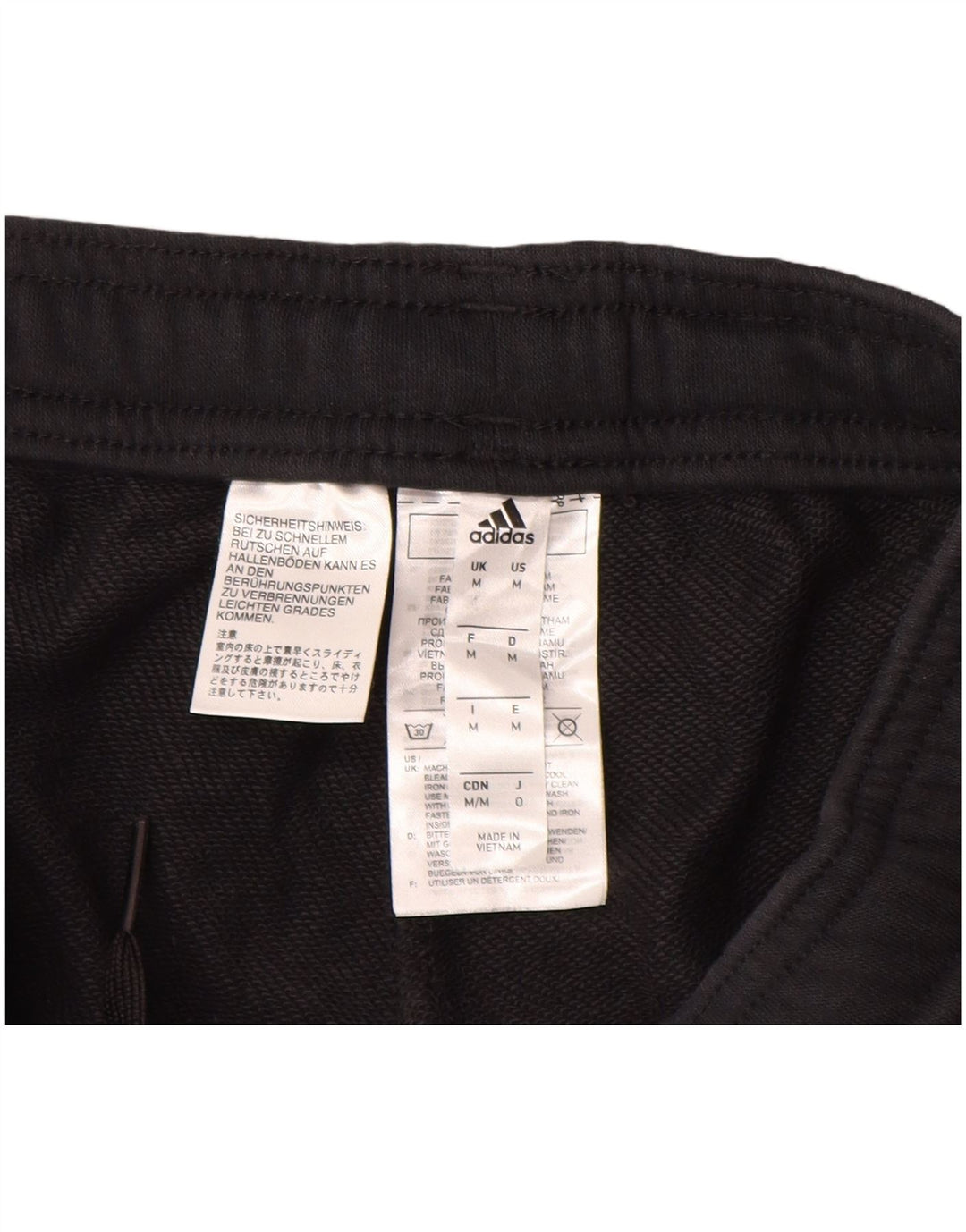 Pantalones de chándal ADIDAS para hombre, algodón negro mediano