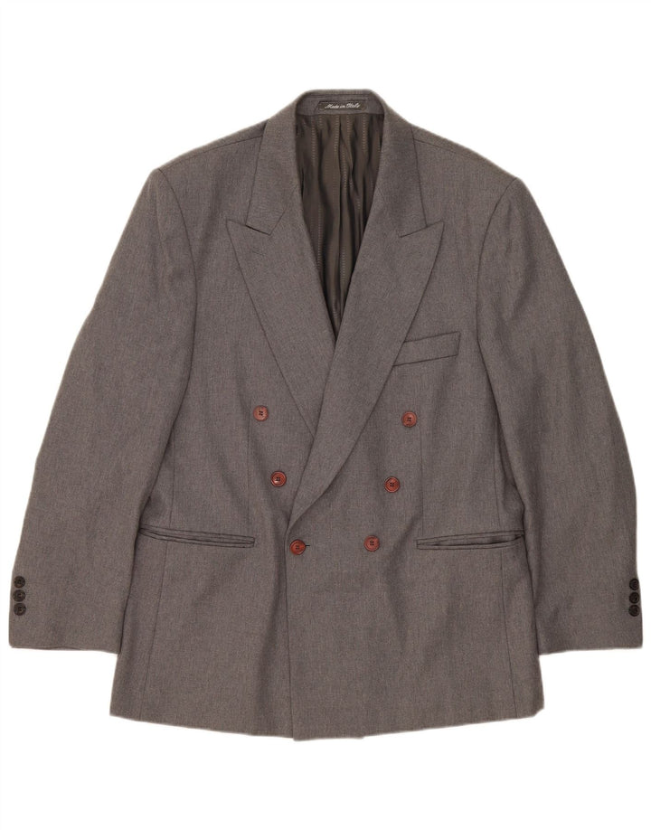 Mirage Chaqueta tipo blazer con doble botonadura para hombre IT 52 XL Lana merino gris