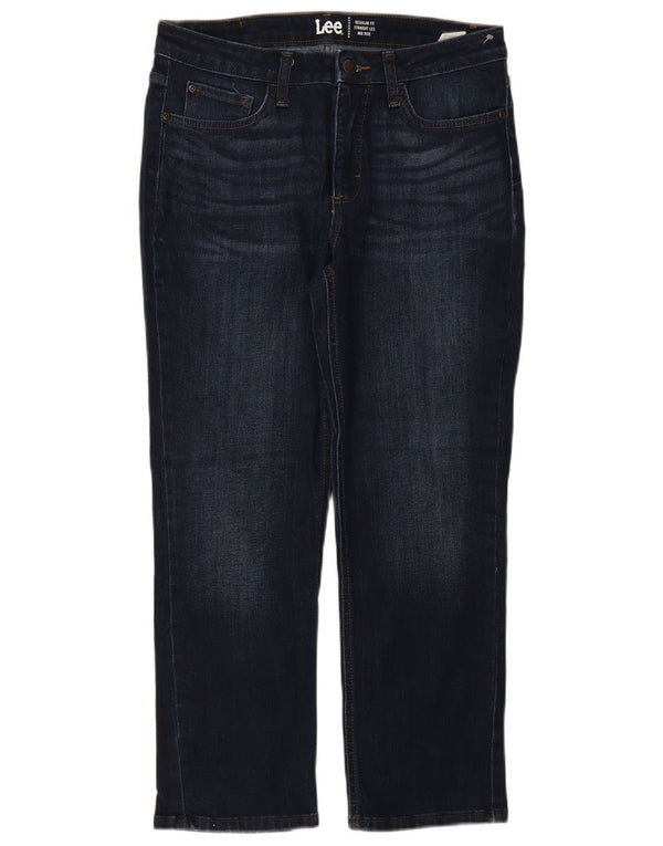 Lee Jeans rectos de talle medio para mujer, ajuste regular, US 2 XS W32 L27, azul marino