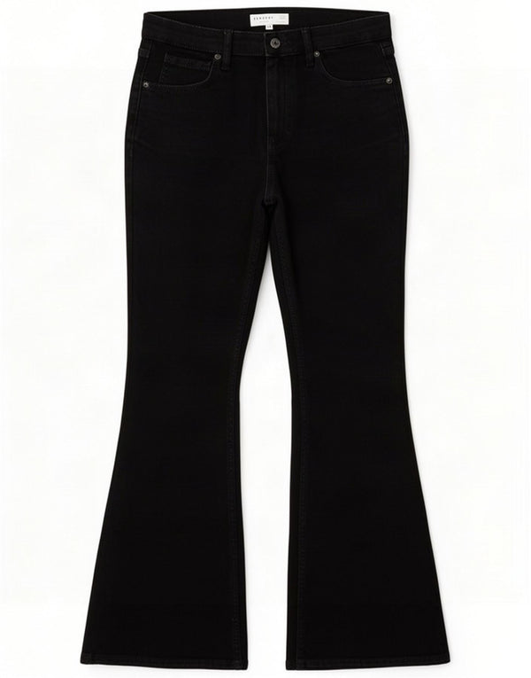 Topshop Jeans acampanados Jamie para mujer W30 L30 Black Cotton