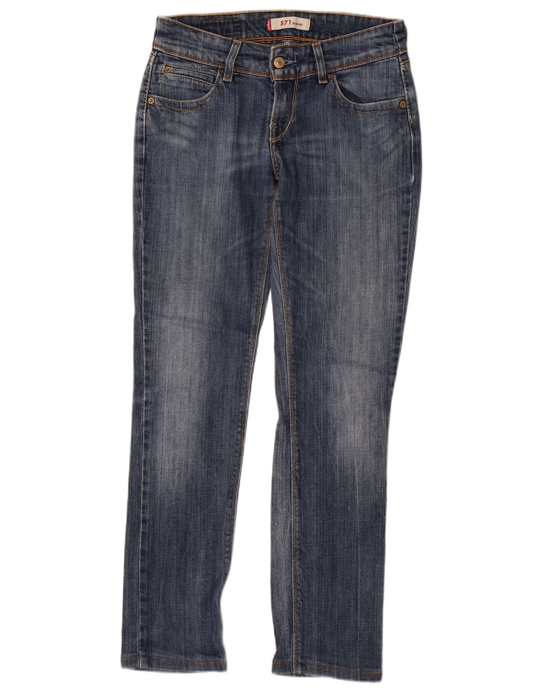 Levi's Mujer 571 Slim Jeans W29 L30 Algodón Azul
