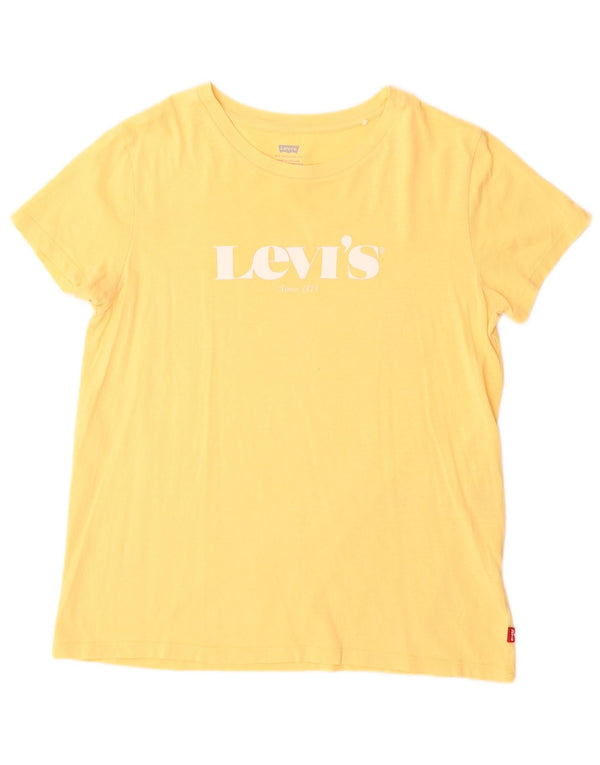 Levi's Camiseta gráfica para mujer Top UK 12 Medium Yellow