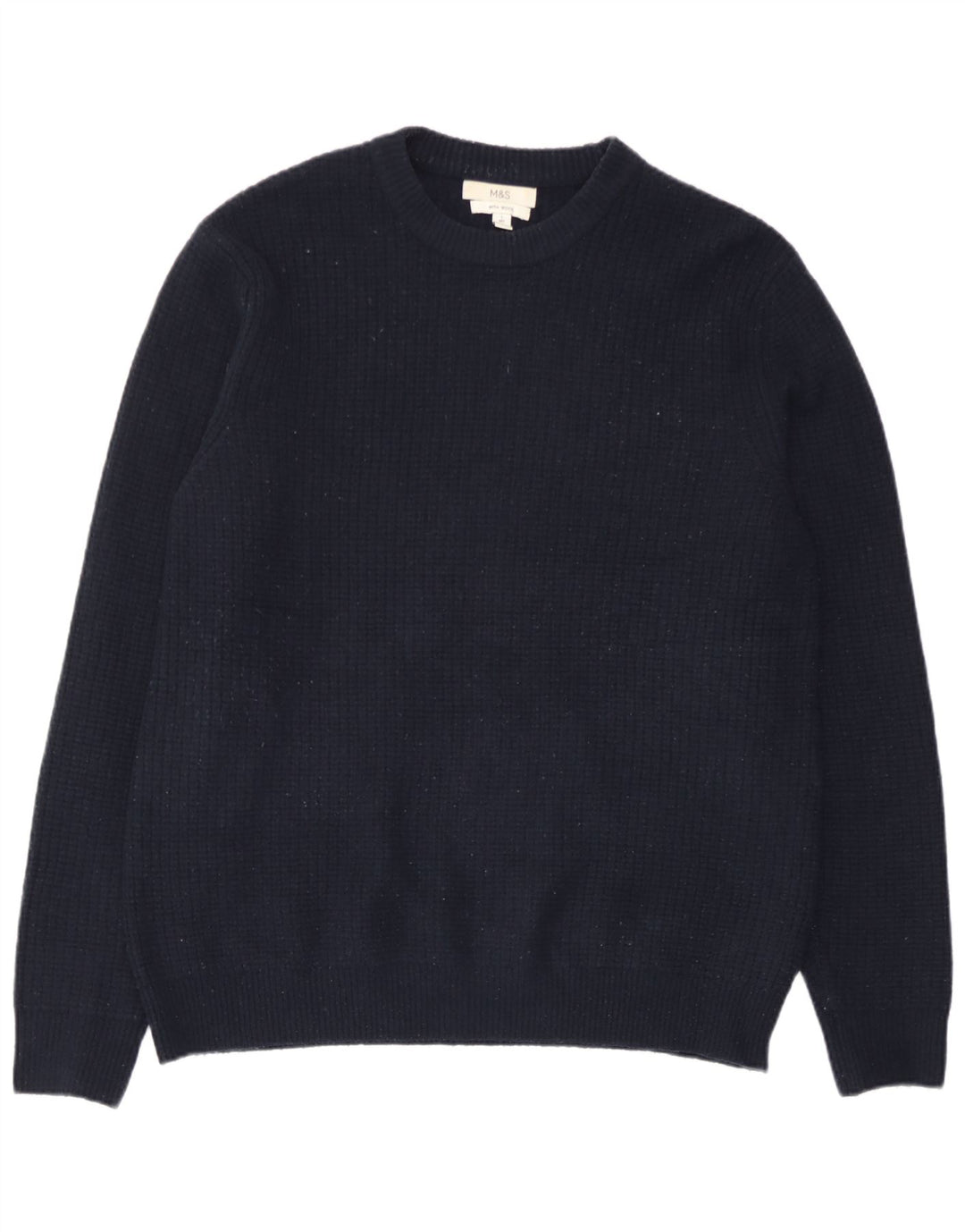 Marks & Spencer - Jersey de cuello redondo para hombre, talla grande, acrílico azul marino