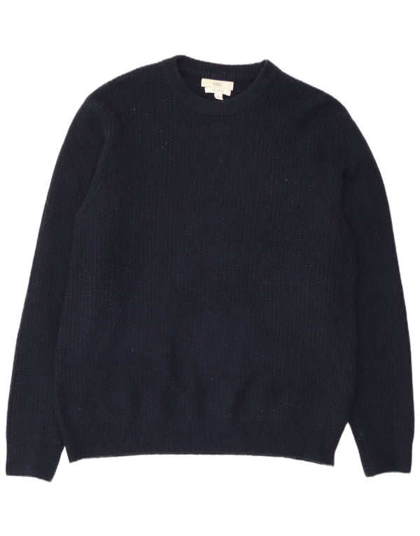 Marks & Spencer - Jersey de cuello redondo para hombre, talla grande, acrílico azul marino