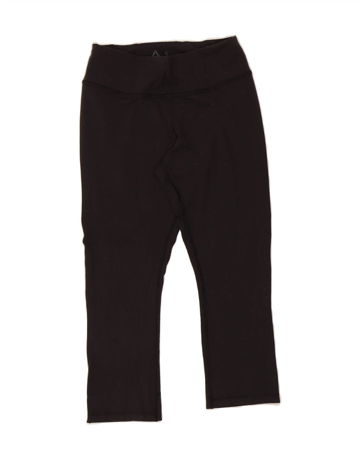 REEBOK Womens Capri Leggings UK 8/10 Small Black Vintage Reebok and Second-Hand Reebok from Messina Hembry 