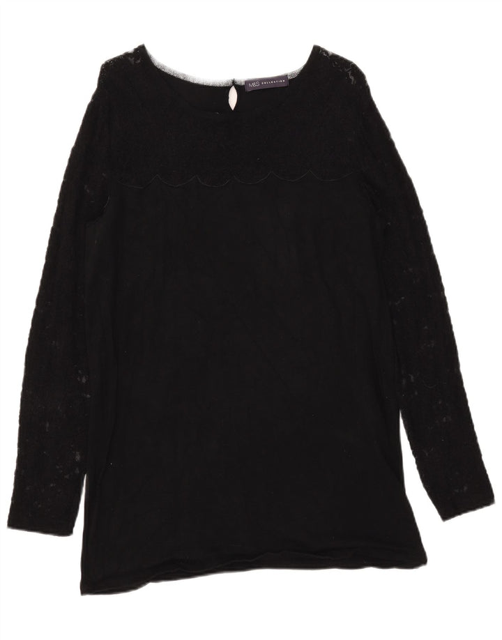 Marks & Spencer - Jersey de cuello redondo para mujer, talla 40, talla M, color negro