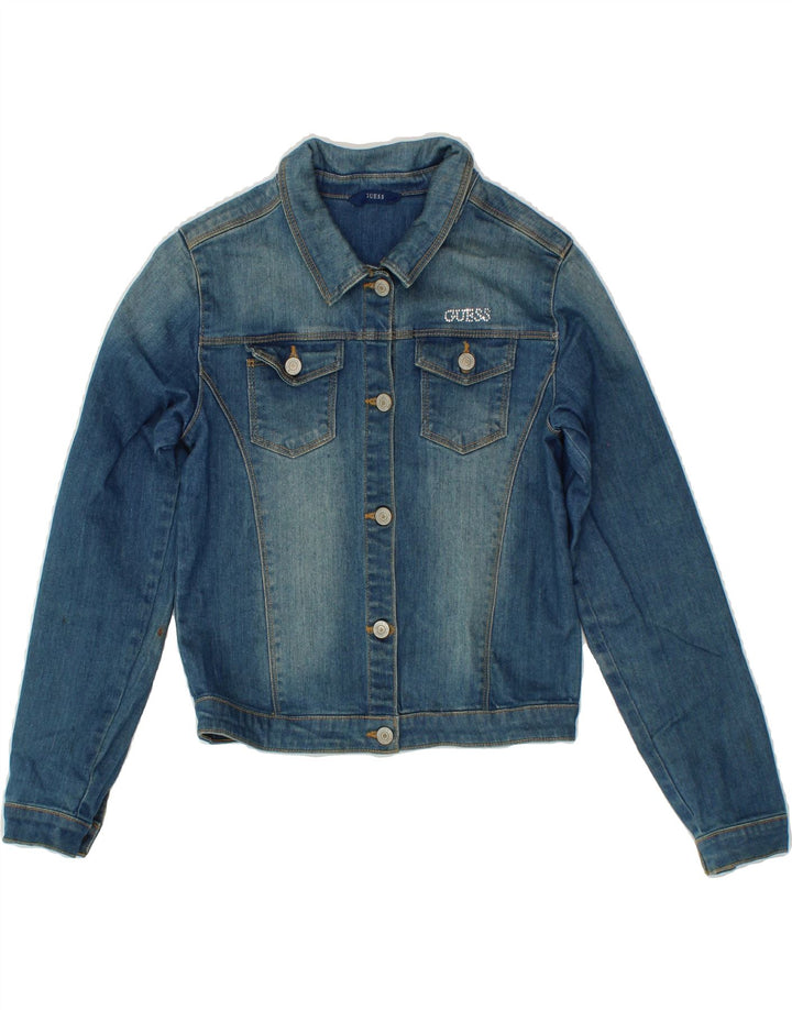 GUESS Girls Crop Denim Jacket 11-12 Years Blue Cotton Vintage Guess and Second-Hand Guess from Messina Hembry 