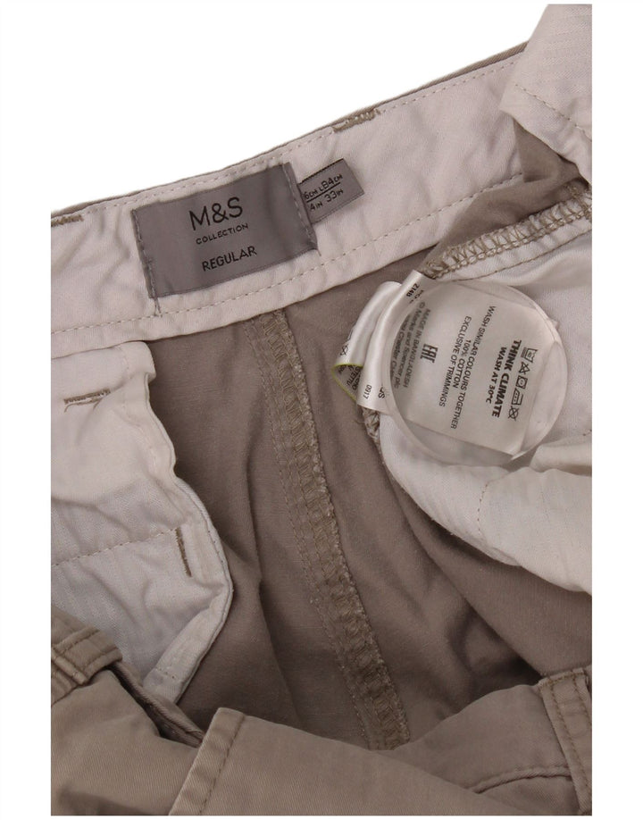 Marks & Spencer Pantalones chinos regulares para mujer W34 L29 Algodón gris