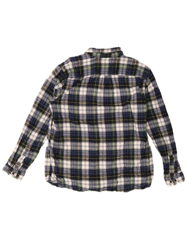L.L.Bean Camisa de franela de ajuste tradicional para hombre XL Algodón a cuadros azules