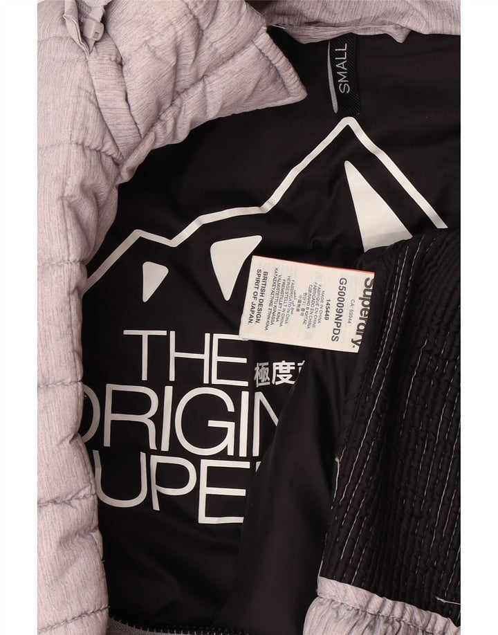 Superdry Chaqueta Acolchada Con Capucha Para Mujer UK 40 Small Gris Poliéster