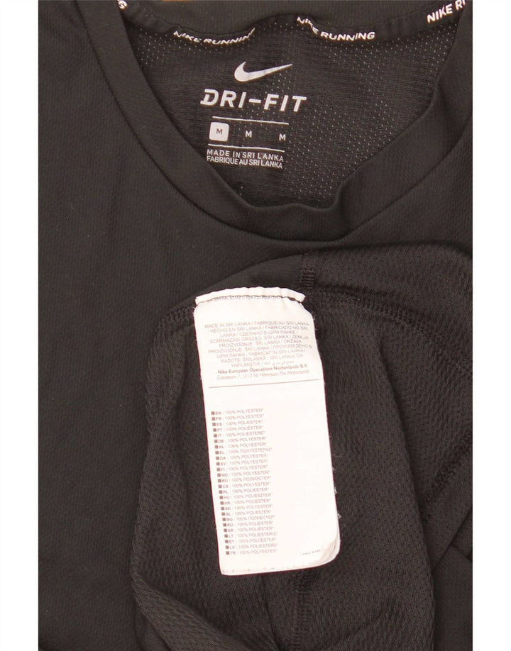 Camiseta Nike Dri Fit para hombre Top poliéster negro mediano