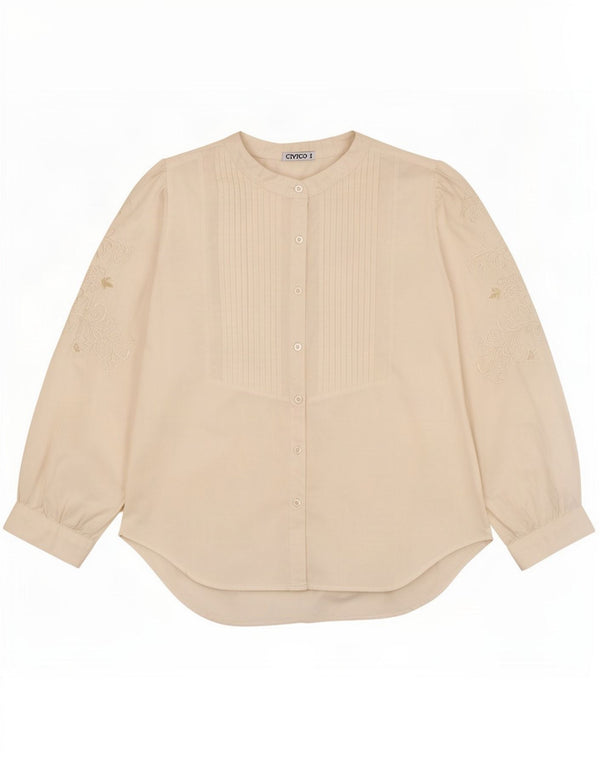 Blusa camisera vintage para mujer UK 44 Algodón blanco mediano