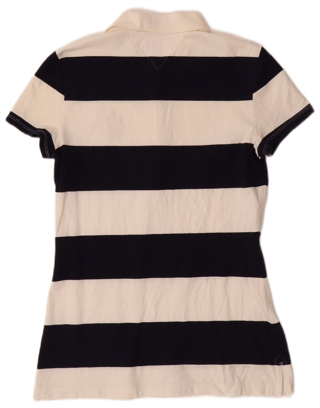 TOMMY HILFIGER Polo para mujer UK 12 Medium Off White Algodón a rayas
