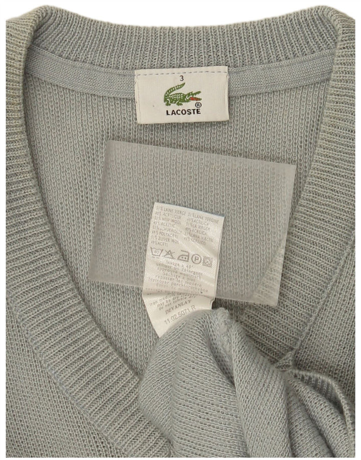 Lacoste - Jersey con cuello en V para hombre, talla 3, lana verde pequeña