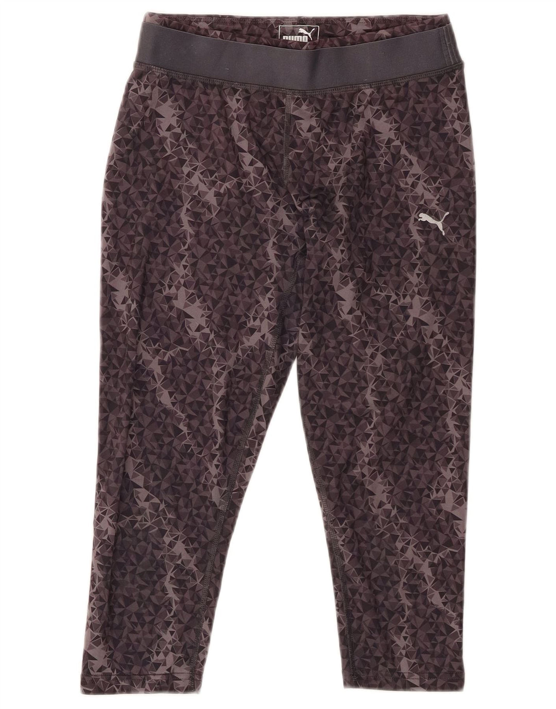 PUMA Leggings capri para mujer UK 10 Poliéster geométrico gris pequeño
