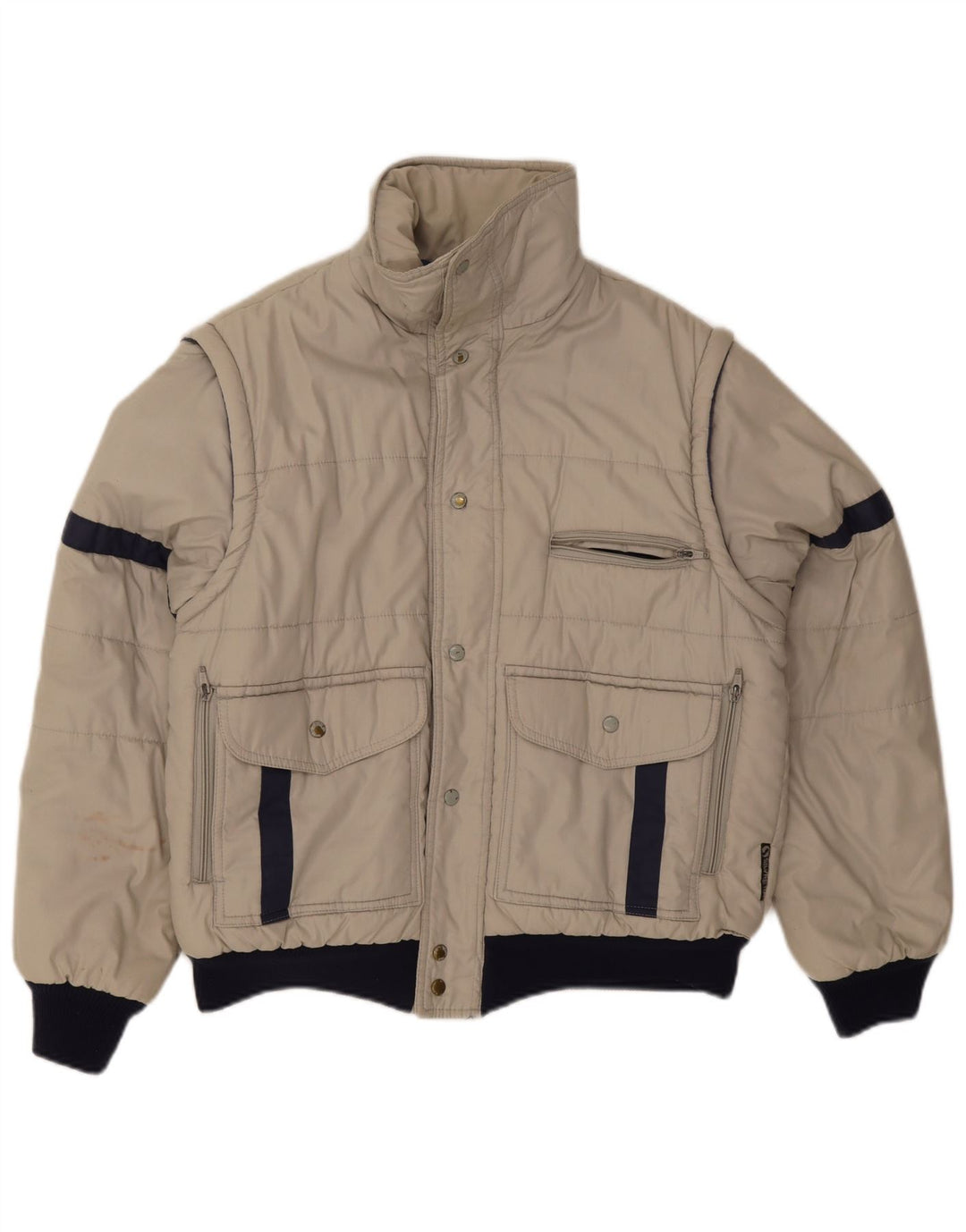 Chaqueta utilitaria vintage para hombre Reino Unido 38 Poliéster color gris medio