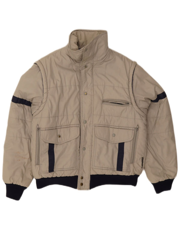 Chaqueta utilitaria vintage para hombre Reino Unido 38 Poliéster color gris medio