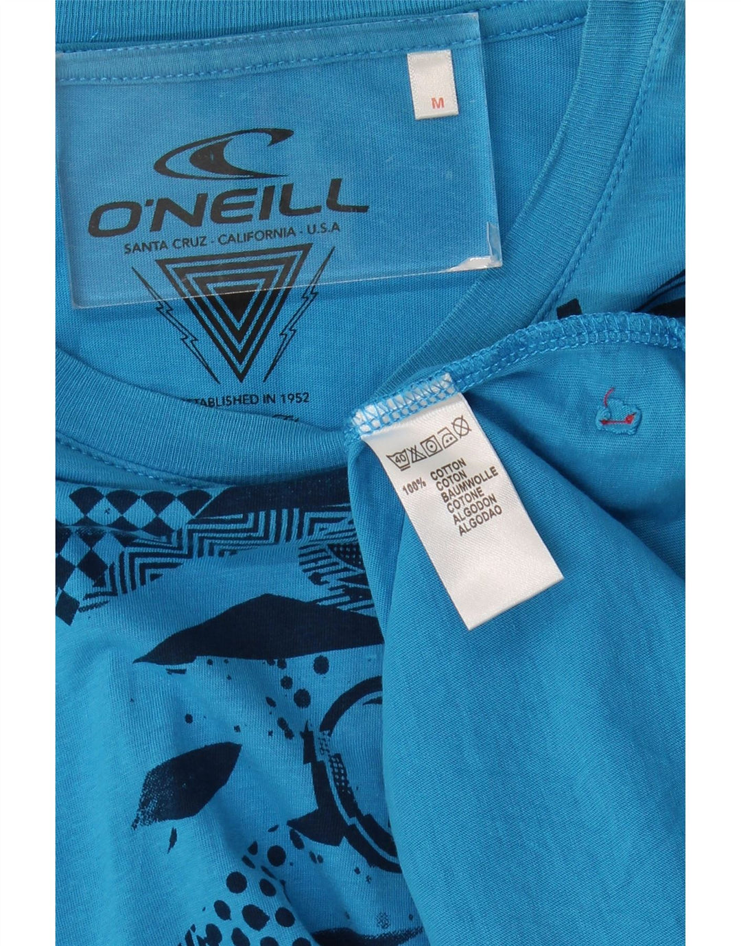 O'Neill Hombre Top Gráfico Manga Larga Algodón Azul Medio