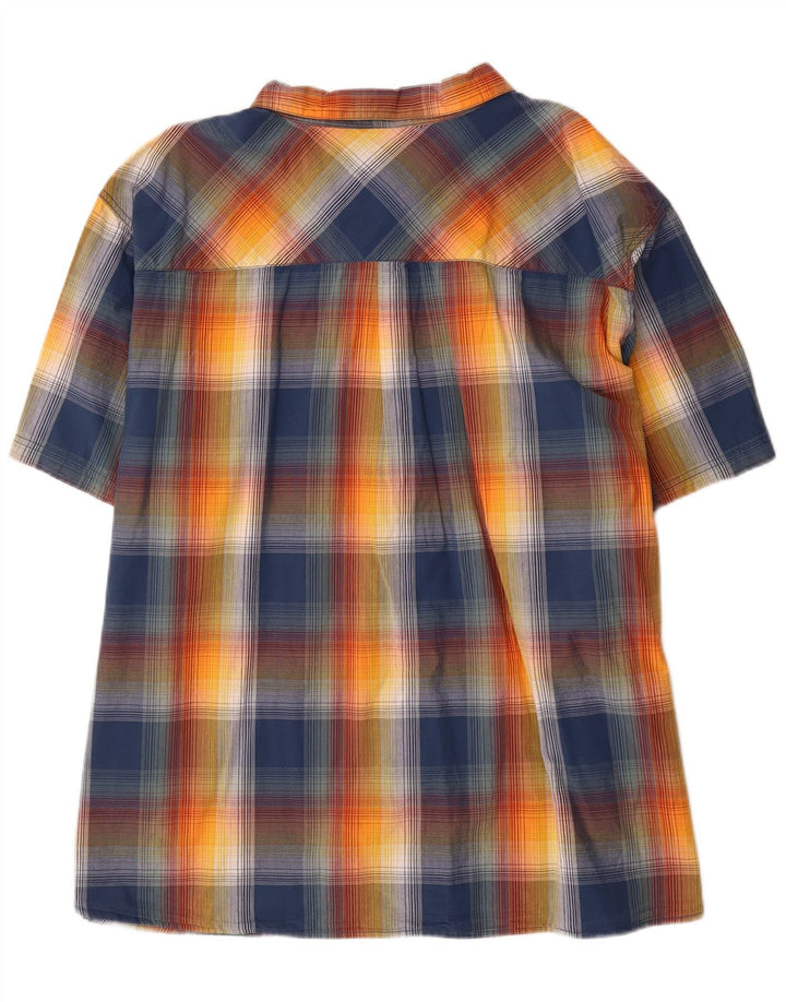 Weird Fish Camisa de manga corta para hombre, talla 5XL, algodón a cuadros multicolor