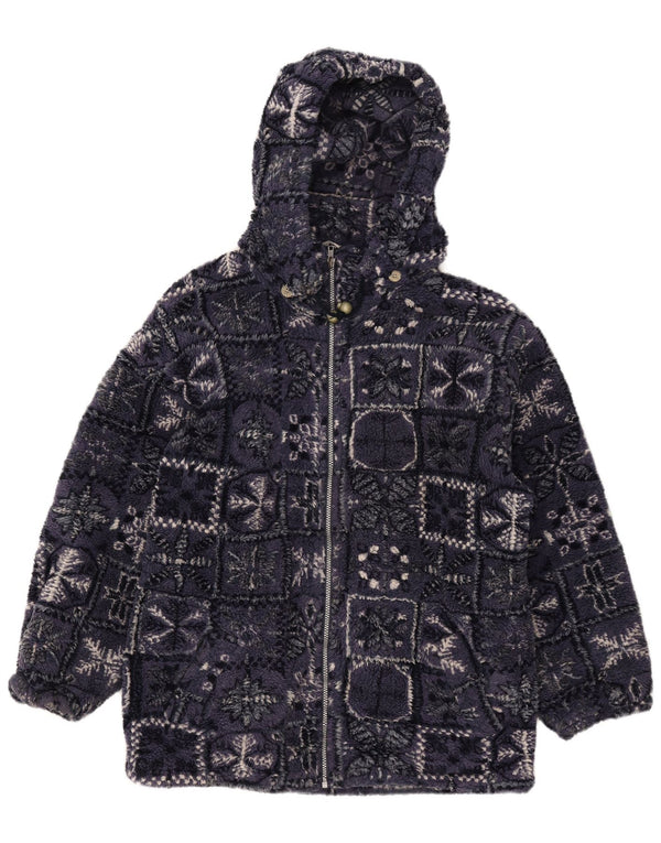 Brugi Chaqueta polar con capucha para hombre UK 44 2XL Azul marino Fair Isle