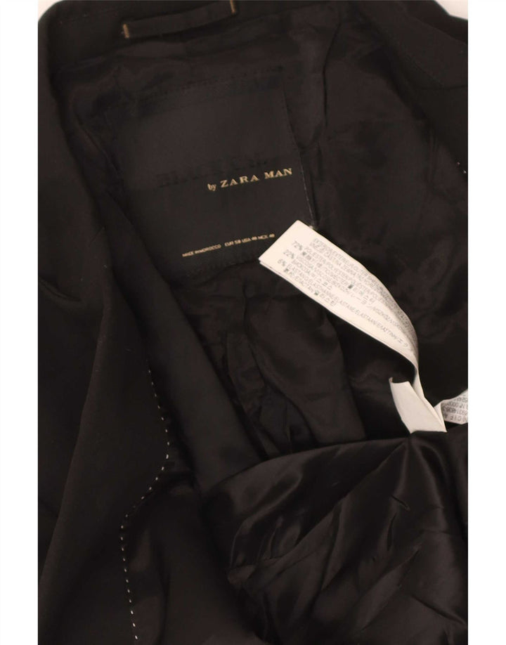 Zara Chaqueta tipo blazer de 2 botones para hombre EU 50 Mediano Negro Poliéster