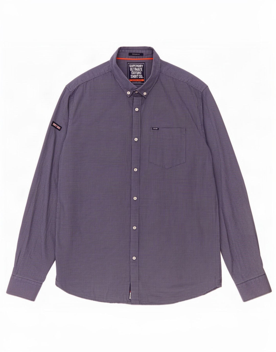 Camisa Superdry de corte regular para hombre, talla 2XL, de algodón a cuadros azules