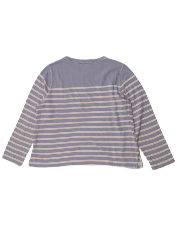 Marks & Spencer Top para mujer de manga larga UK 46 Grande Algodón a rayas azules