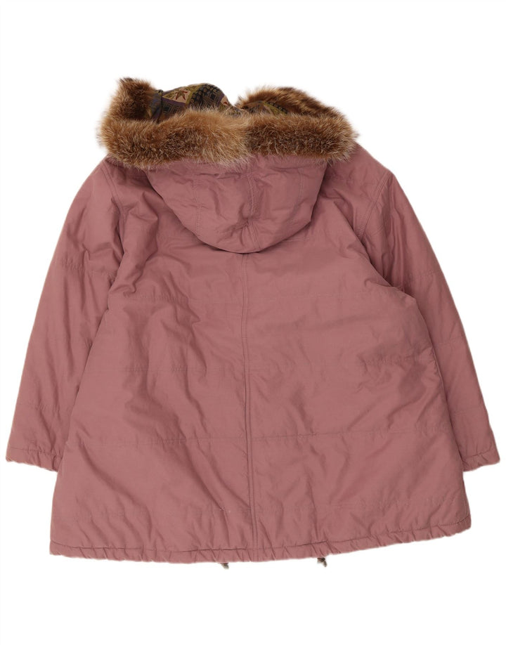 Mabrun Parka extragrande con capucha para mujer IT 40 Algodón rosa medio