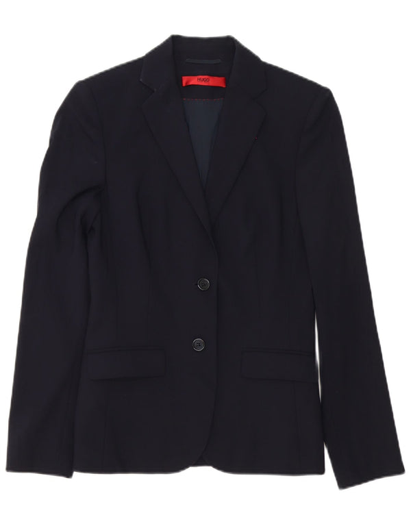 Hugo Boss Chaqueta Blazer de 2 Botones para Mujer UK 6 XS Lana Virgen Azul Marino
