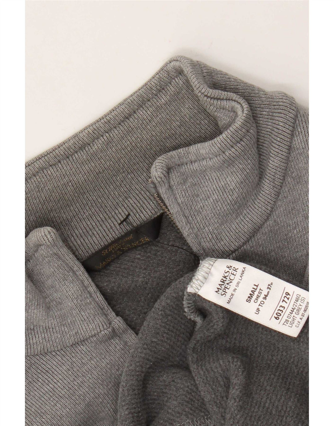 Marks & Spencer - Chaqueta de chándal para hombre, talla pequeña, algodón gris