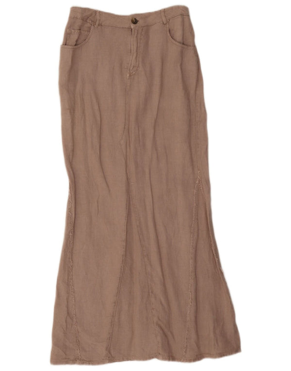 Zara Mujer Falda Maxi De Cintura Alta XS W24 Marrón