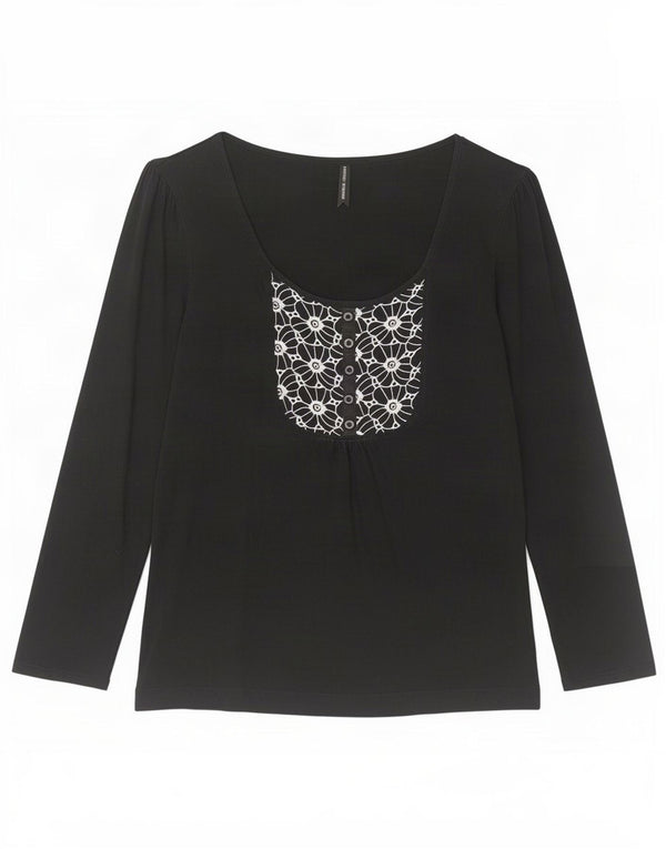Marks & Spencer Camiseta de manga larga para mujer UK 46 Grande Algodón negro