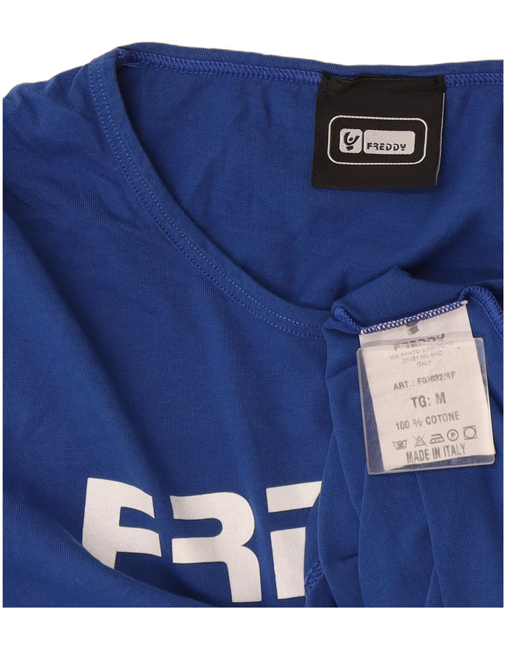 Freddy Camiseta gráfica para mujer Top UK 40 Algodón azul medio