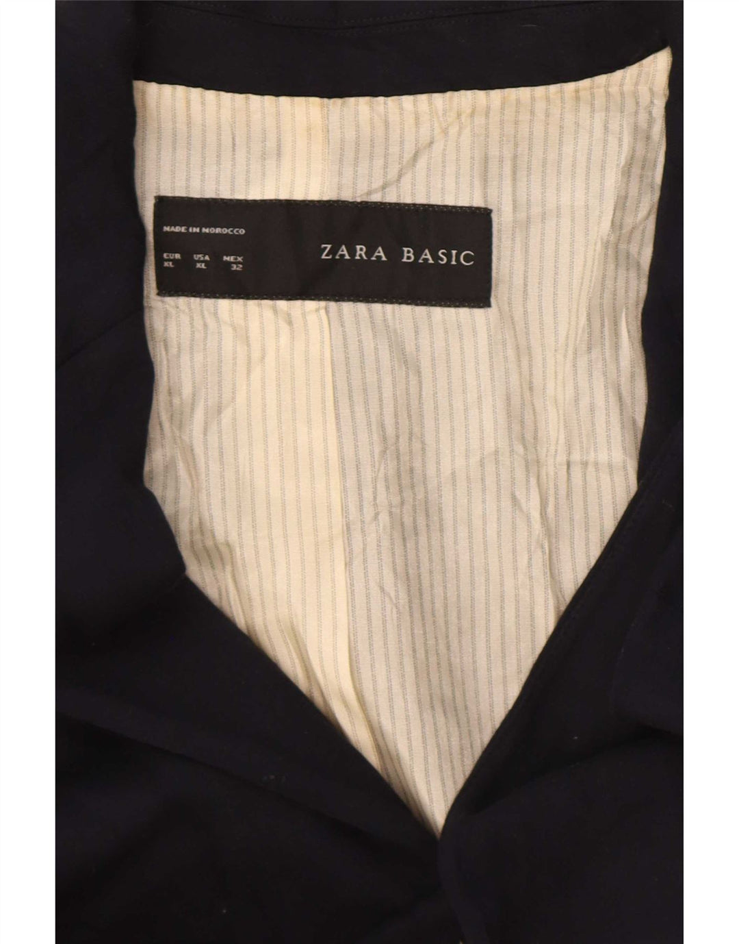 Zara Mujer Chaqueta Blazer De 1 Botón UK 40 XL Viscosa Azul Marino