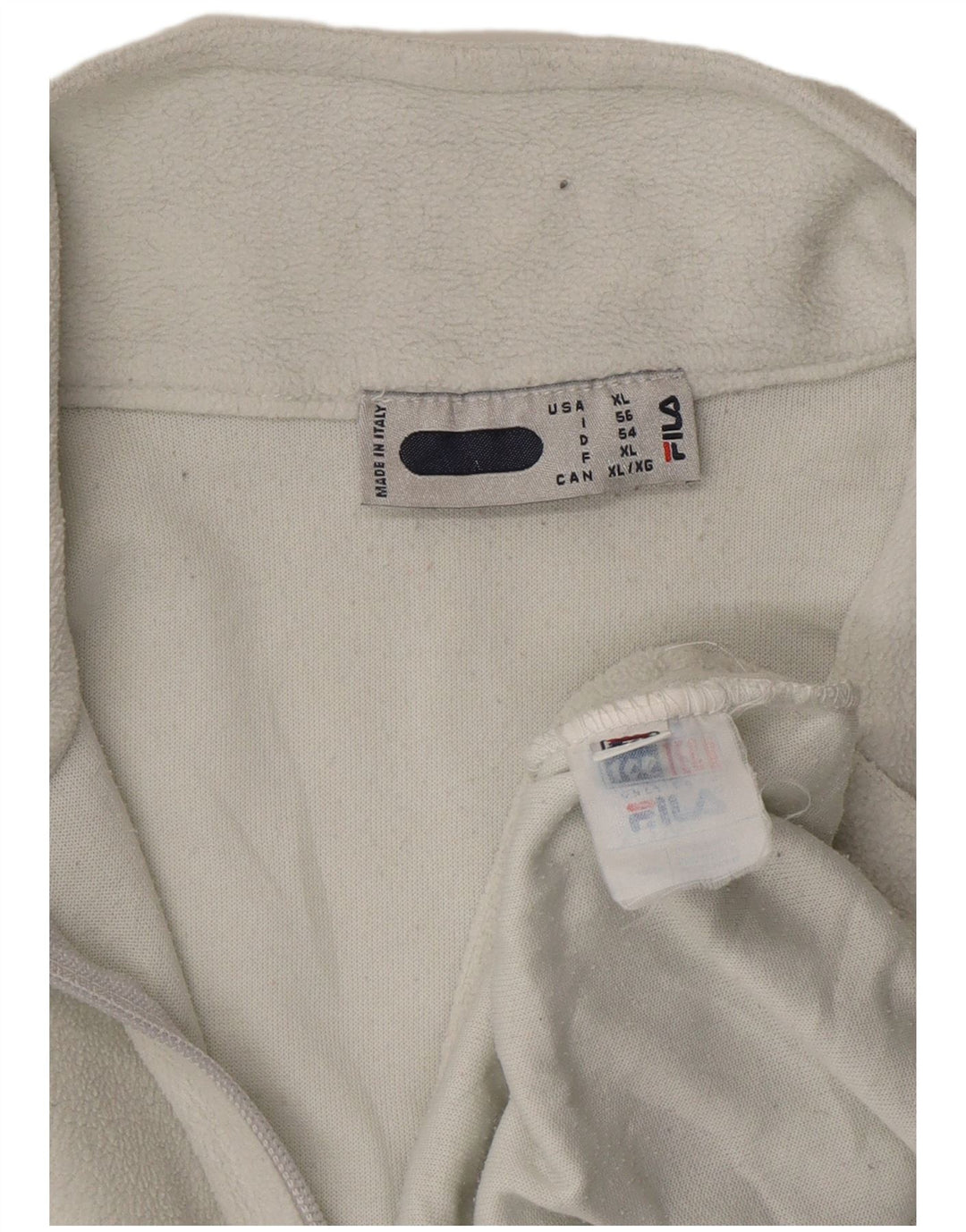 FILA Jersey polar con cuello y cremallera para hombre IT 56 XL Poliéster blanco